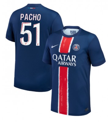 Paris Saint-Germain Willian Pacho #51 Hjemmebanetrøje 2024-25 Kort ærmer